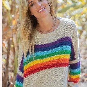 Wooden ships rainbow sweater L